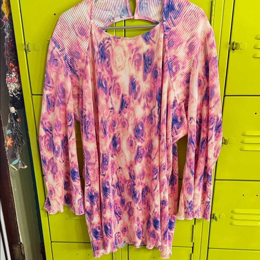Bar III Pink and Purple Long Sleeve Dress - Picture 2 of 11